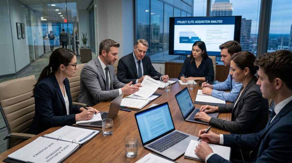 Team of business consultants and lawyers in conference room 
